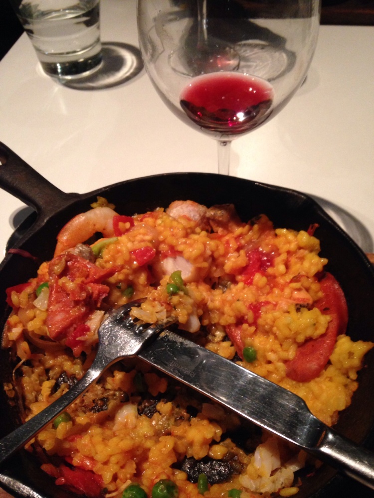 Paella at Era Bistro in Melbourne St . Brisbane. Dining out before the achingly amazing Dylan concert. 
